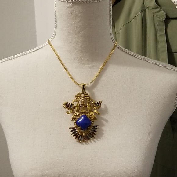 Vintage rare castlecliff larry vrba lapis pendant - Picture 7 of 7